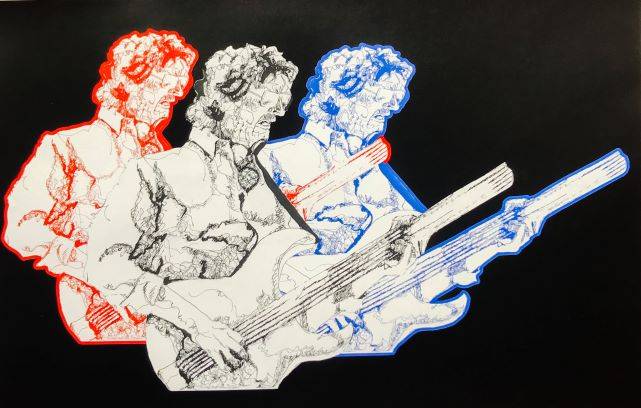 Phil Lesh from Frost Amphitheatre April 1985 Art by Shawn Tracey 