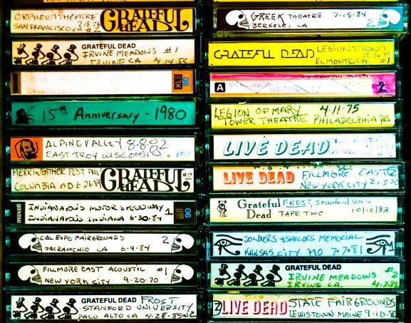 Grateful Dead Live Tapes adorned with Grateful Dead Art